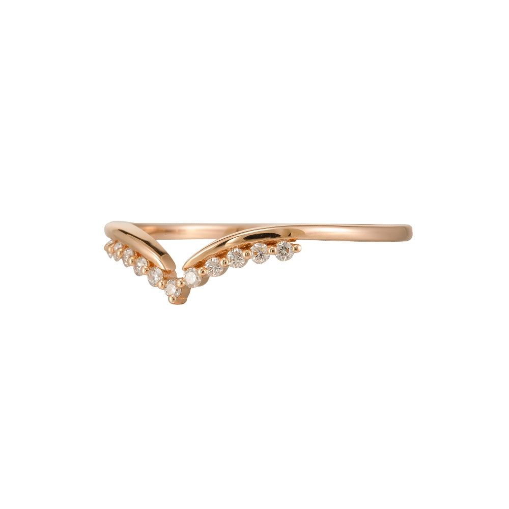 V-shape Diamond Wedding Band – Harper - Image 2