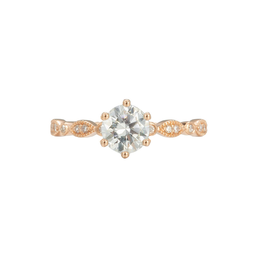 Vintage Round Moissanite Ring – Malia