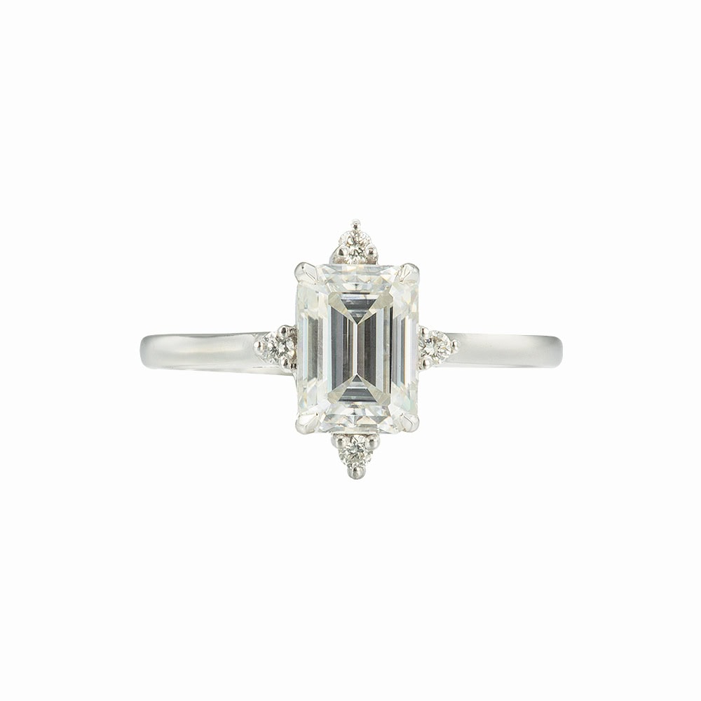 Emerald Cut Moissanite Engagement Ring – Henriette