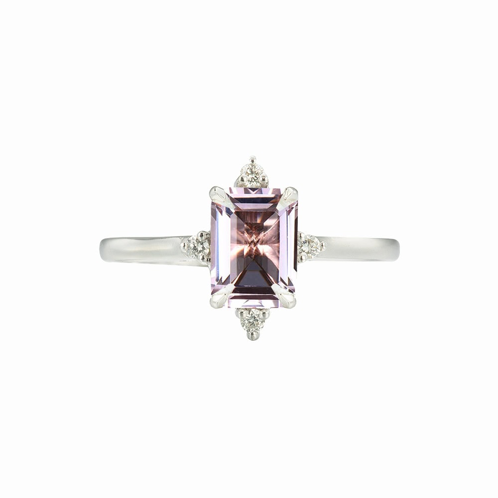 Emerald Cut Morganite Ring – Dorothy