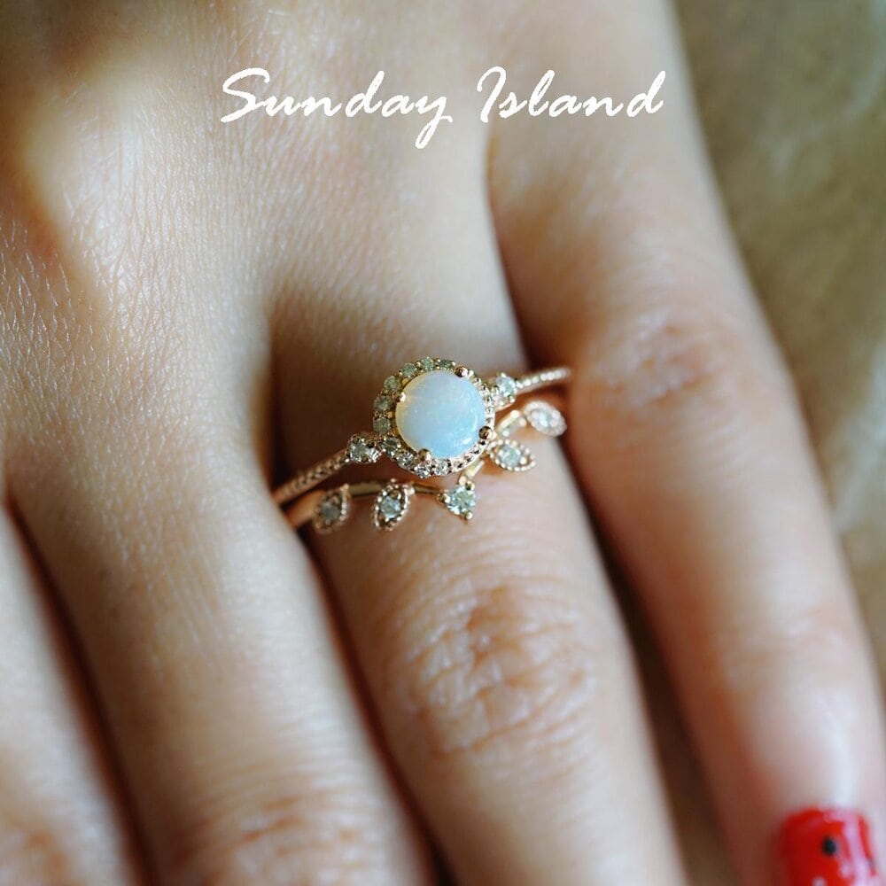 Half Moon Australian Opal Ring - Athena - Image 5