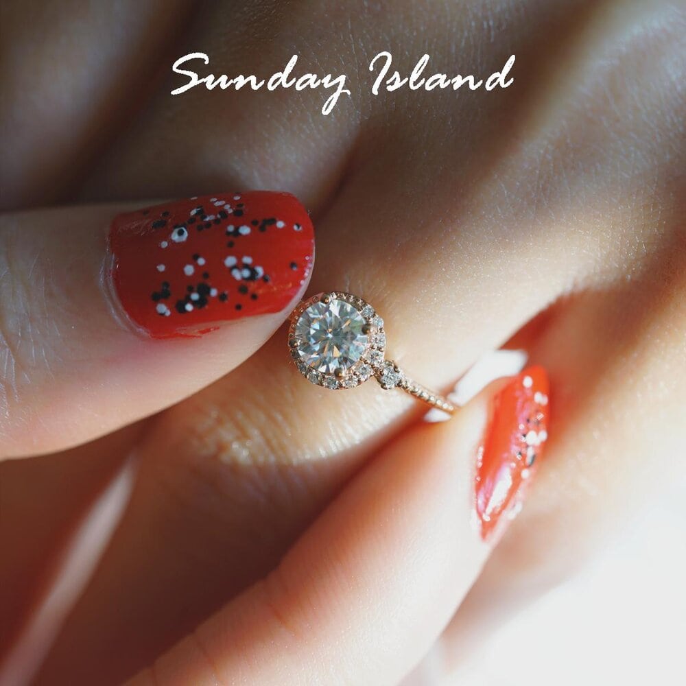 Half Moon Moissanite Engagement Ring - Angela - Image 5