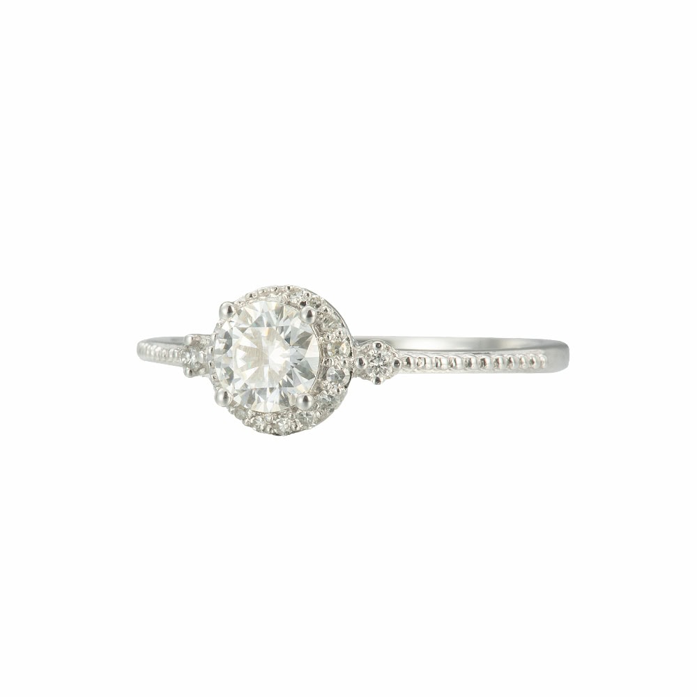 Half Moon Moissanite Engagement Ring - Angela - Image 2