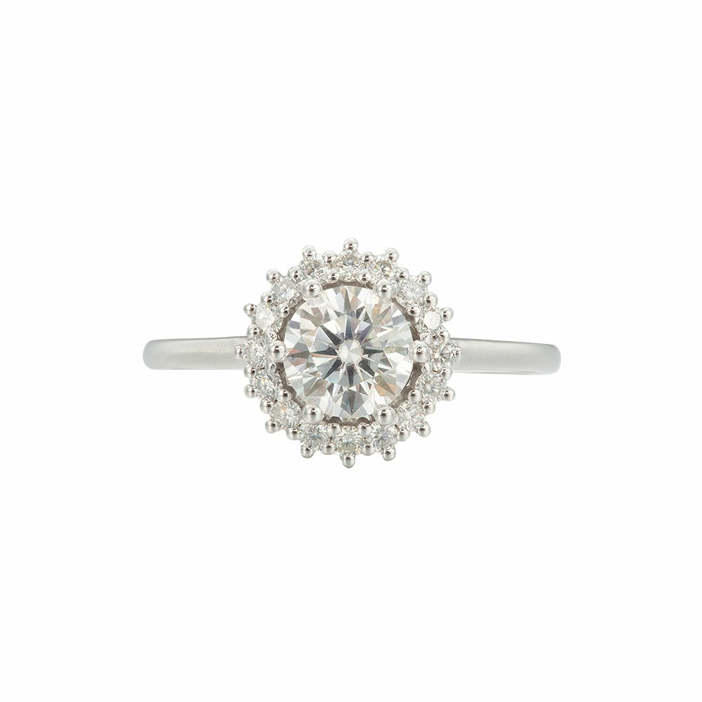 Halo Moissanite Engagement Ring - Calla