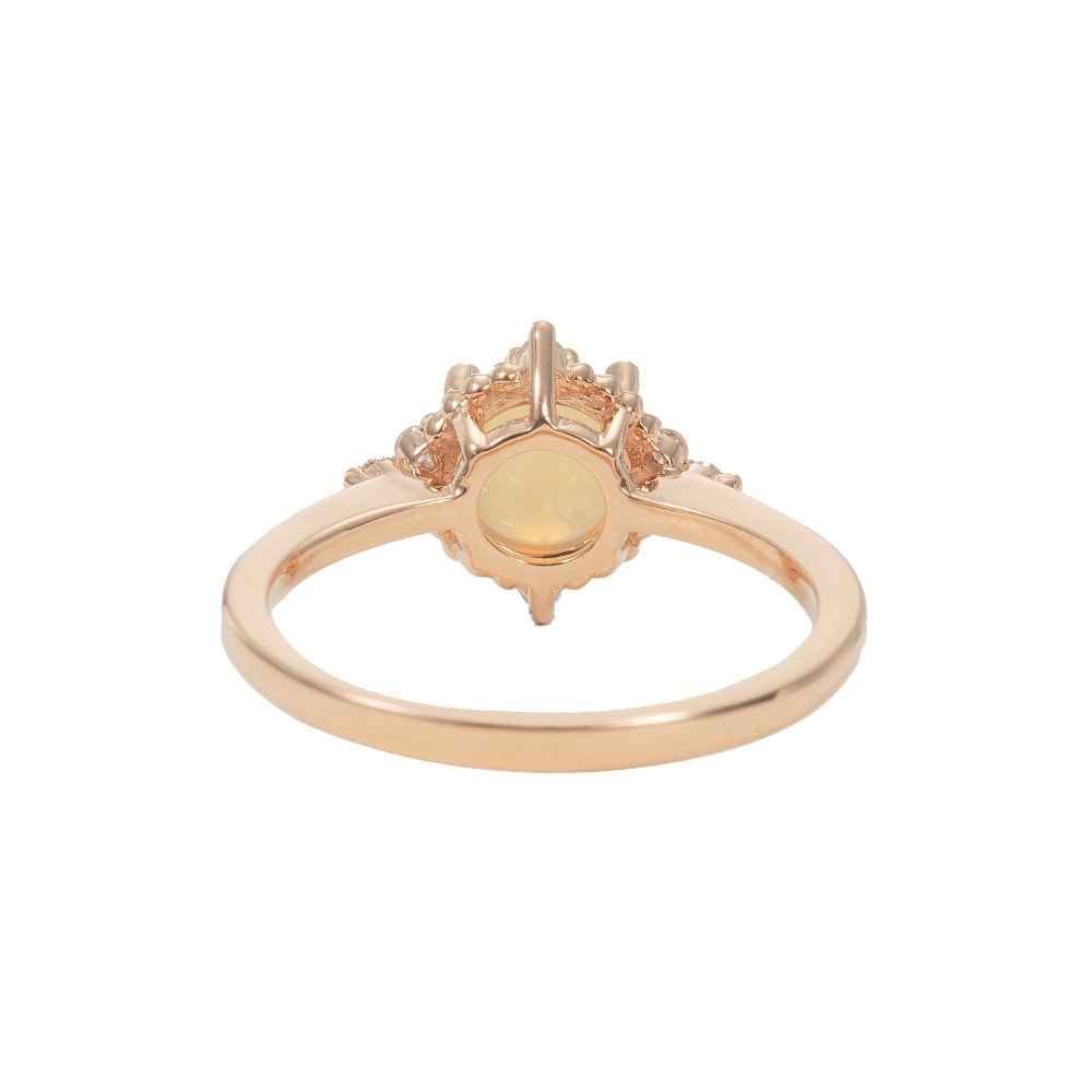 Round Cut Australian Opal Engagement Ring – Eleanor - Image 3