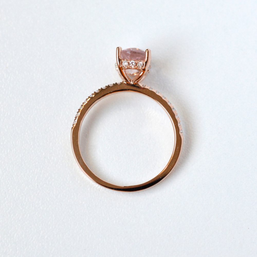 Oval Cut Morganite Engagement Ring – Vanessa - Image 2