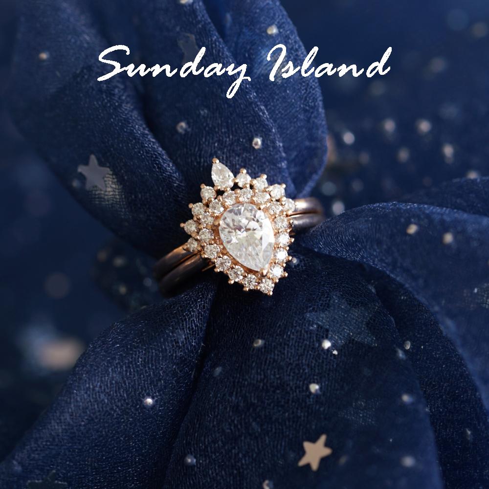 Pear Cut Moissanite Halo Ring - Erin - Image 3