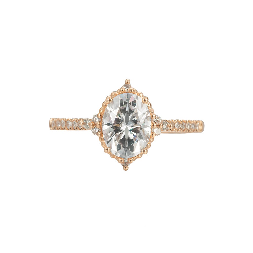 Oval Cut Vintage Moissanite Ring – Tindra