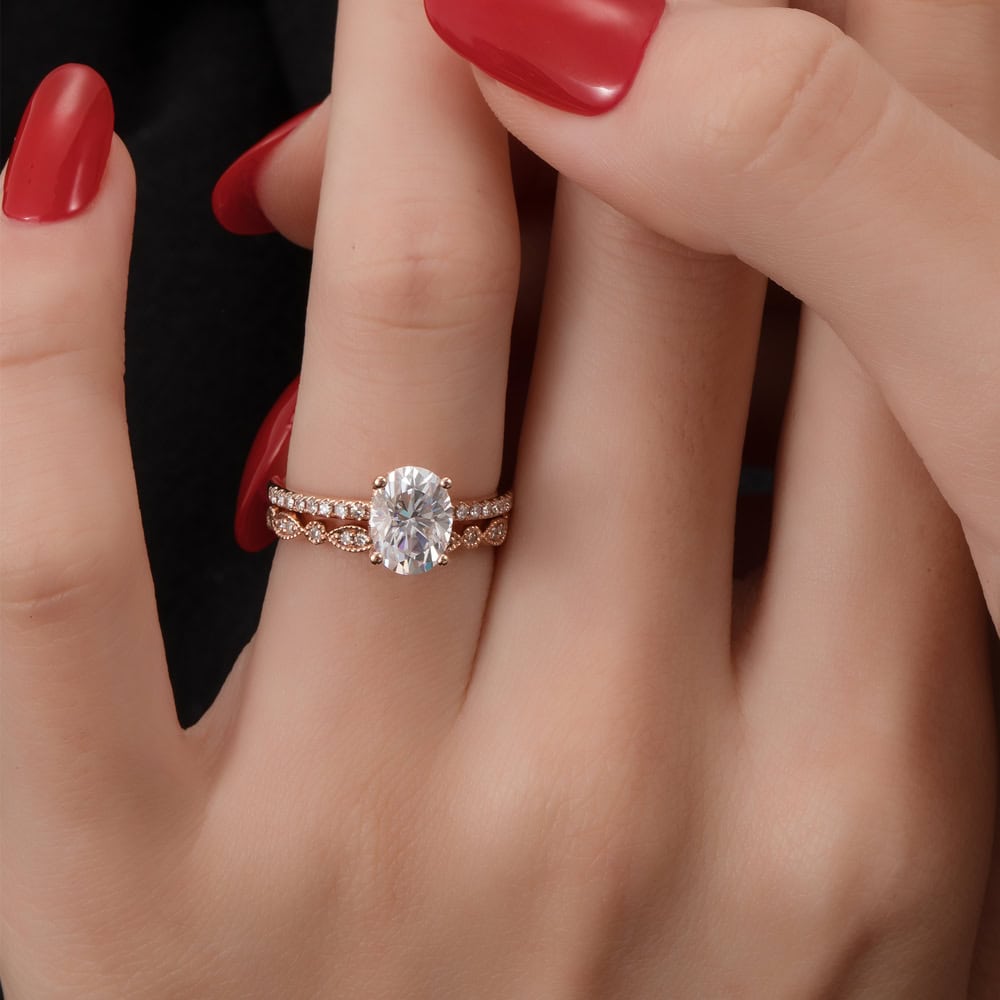Oval Cut Moissanite Ring - Rosalie - Image 8