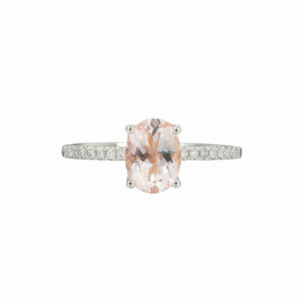 Oval Cut Morganite Engagement Ring – Vanessa