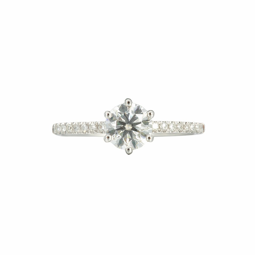 Round Cut Moissanite Engagement Ring - Magnolia