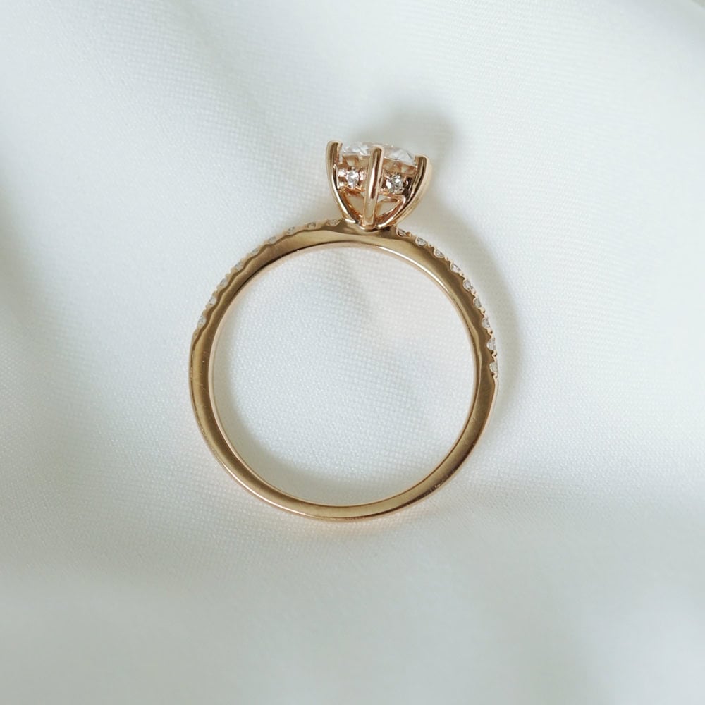 Round Cut Moissanite Engagement Ring - Magnolia - Image 7