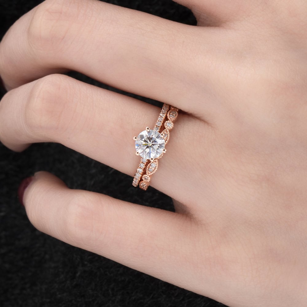 Round Cut Moissanite Engagement Ring - Magnolia - Image 4