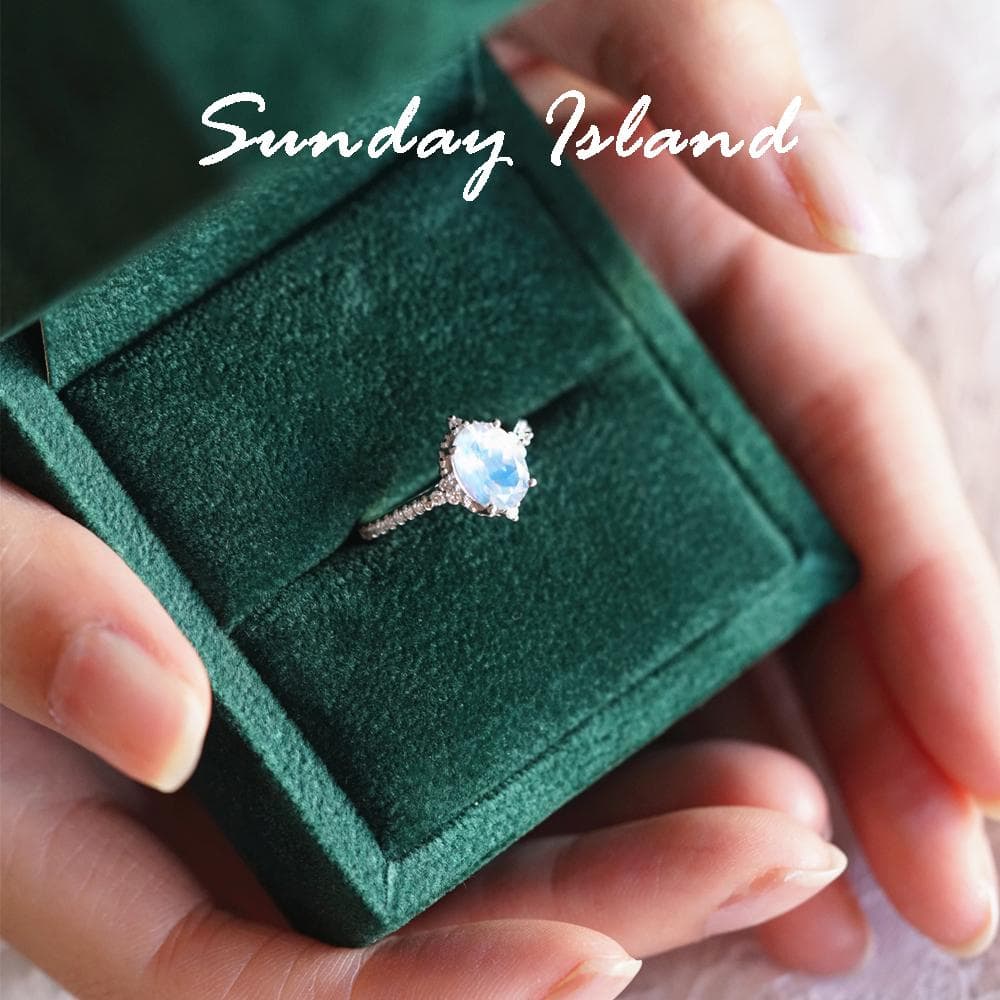 Oval Cut Vintage Blue Moonstone Ring – Esther - Image 4