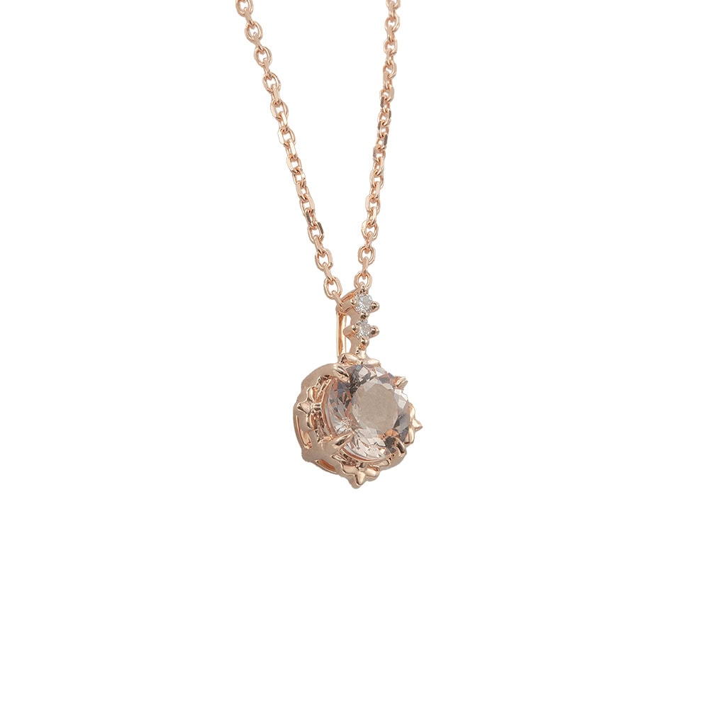 Diamond Morganite Necklace - Lotta - Image 2