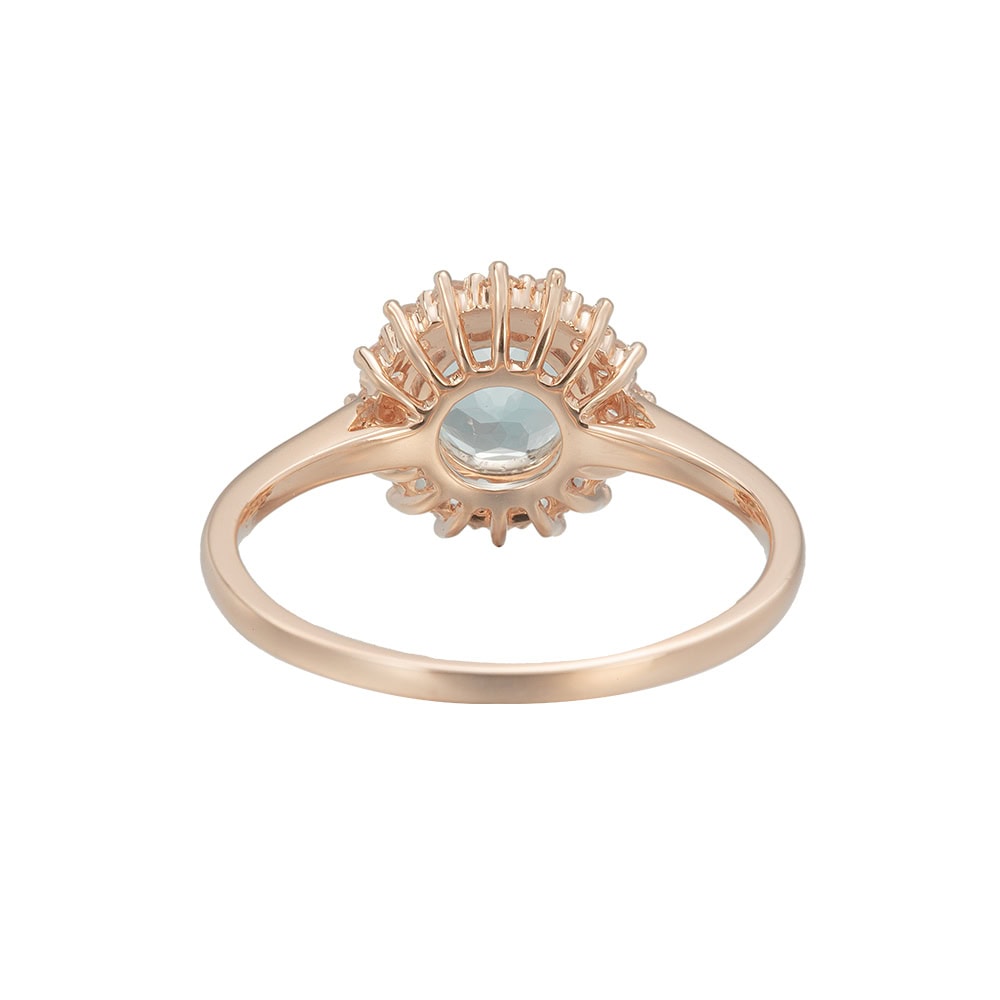 Halo Aquamarine Engagement Ring – March - Image 3