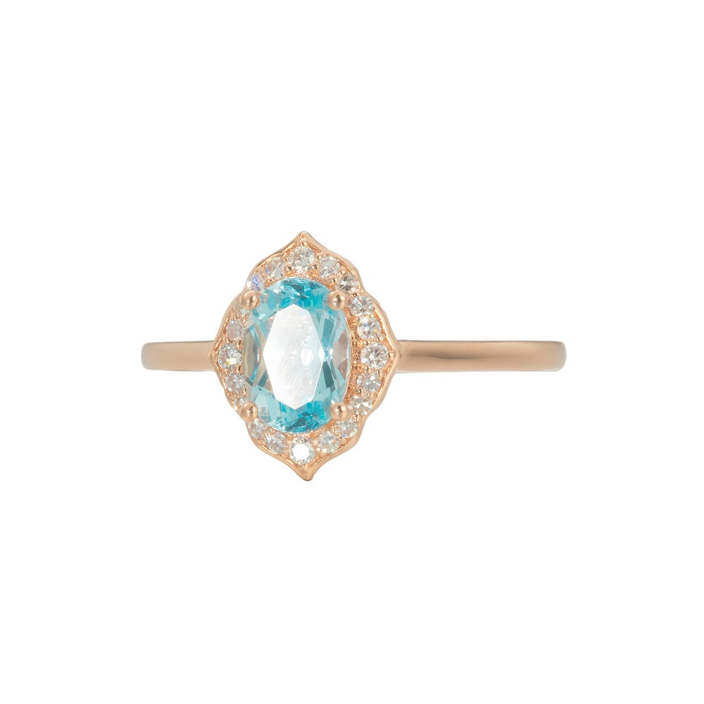 Mini Floral Aquamarine Engagement Ring - Tiziana - Image 2