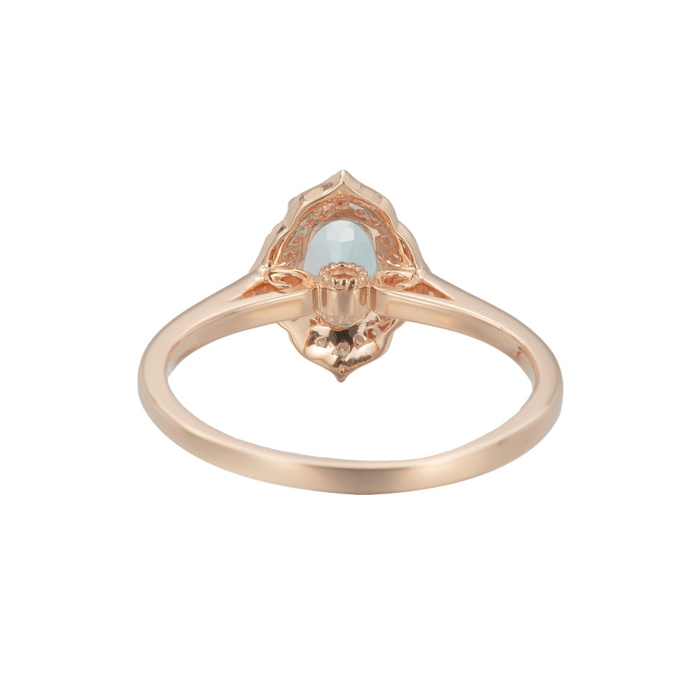 Mini Floral Aquamarine Engagement Ring - Tiziana - Image 3