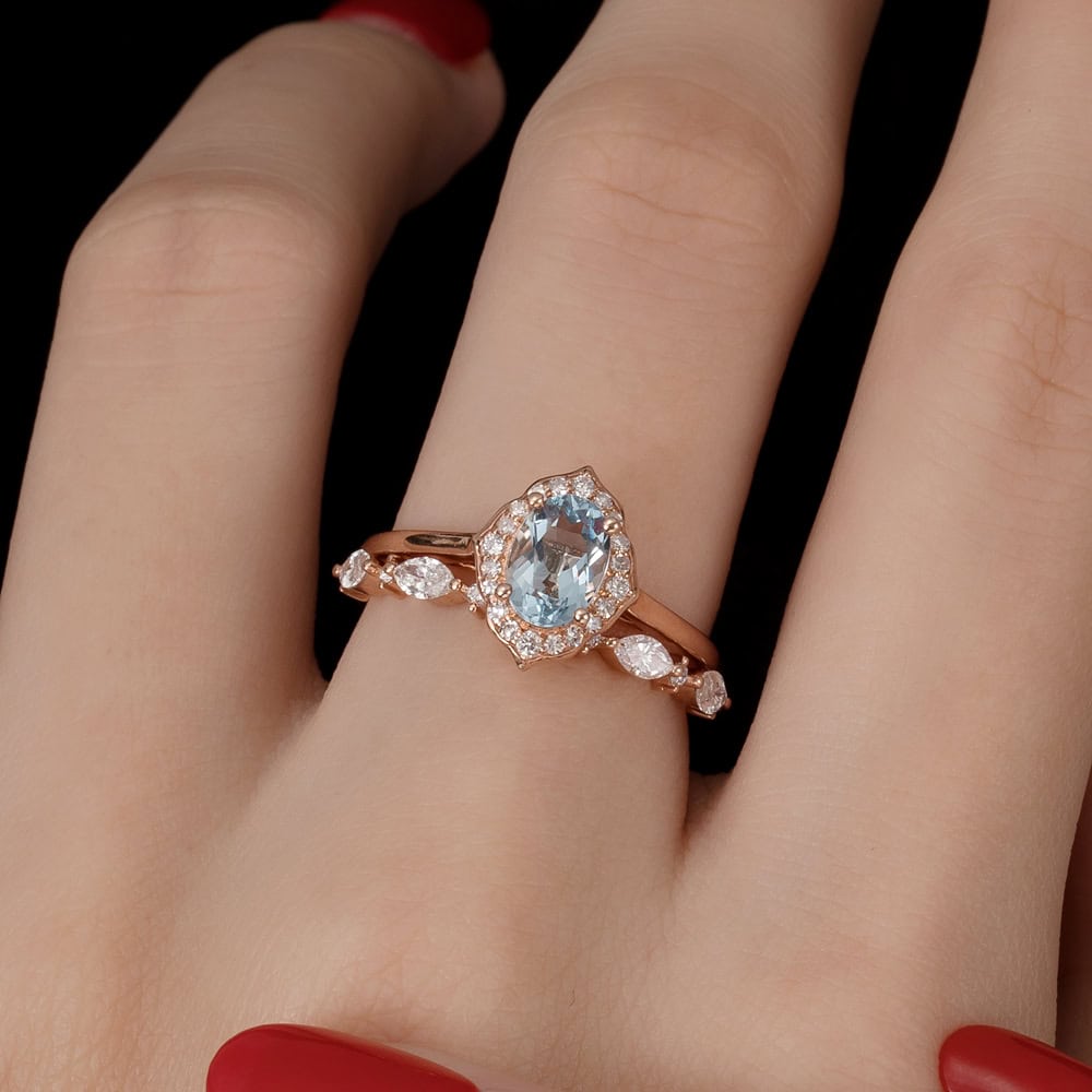 Mini Floral Moissanite Engagement Ring - Chesterton - Image 4