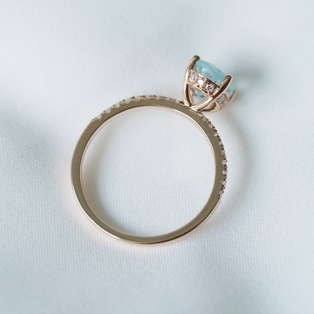 Oval Cut Aquamarine Engagement Ring – Solveig - Image 3