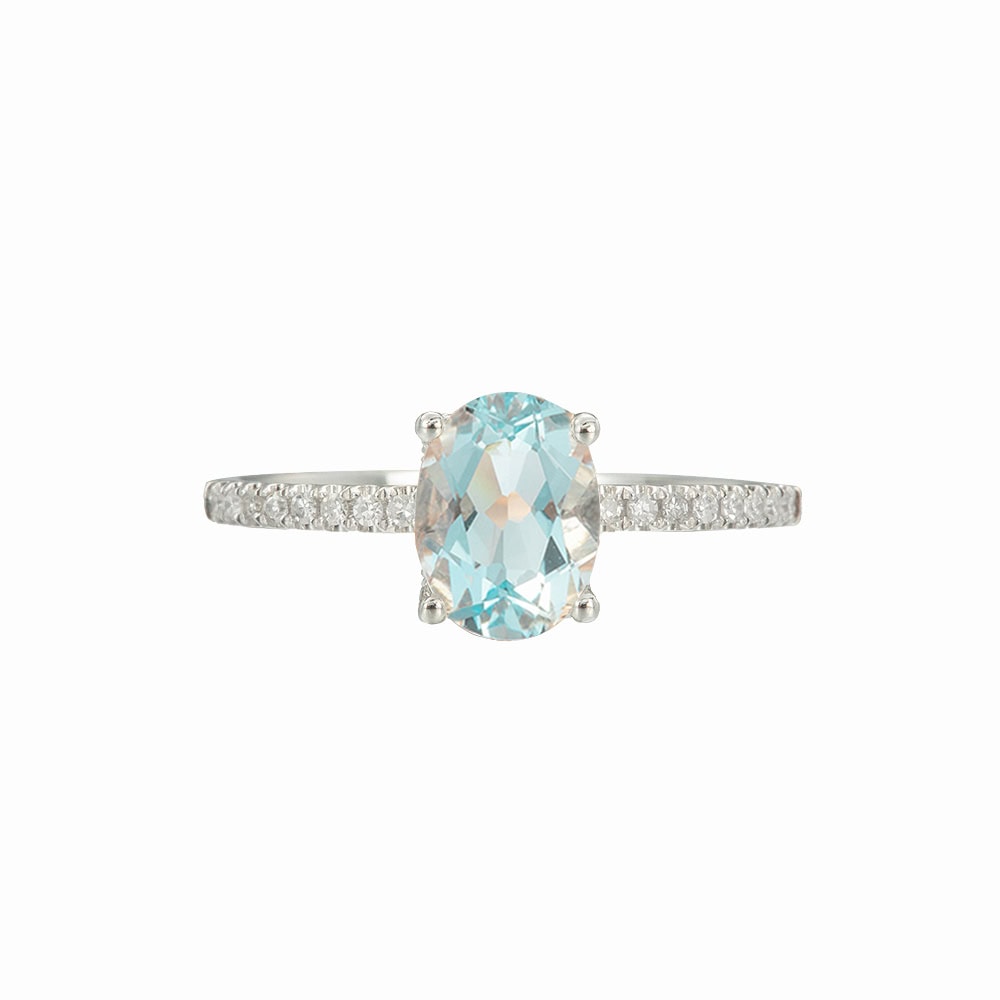 Oval Cut Aquamarine Engagement Ring – Solveig