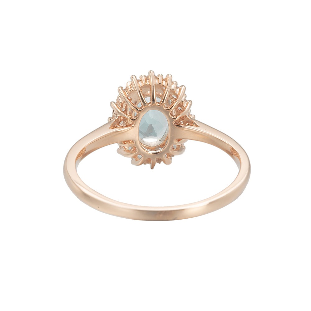 Oval Cut Halo Aquamarine Ring - Monroe - Image 3