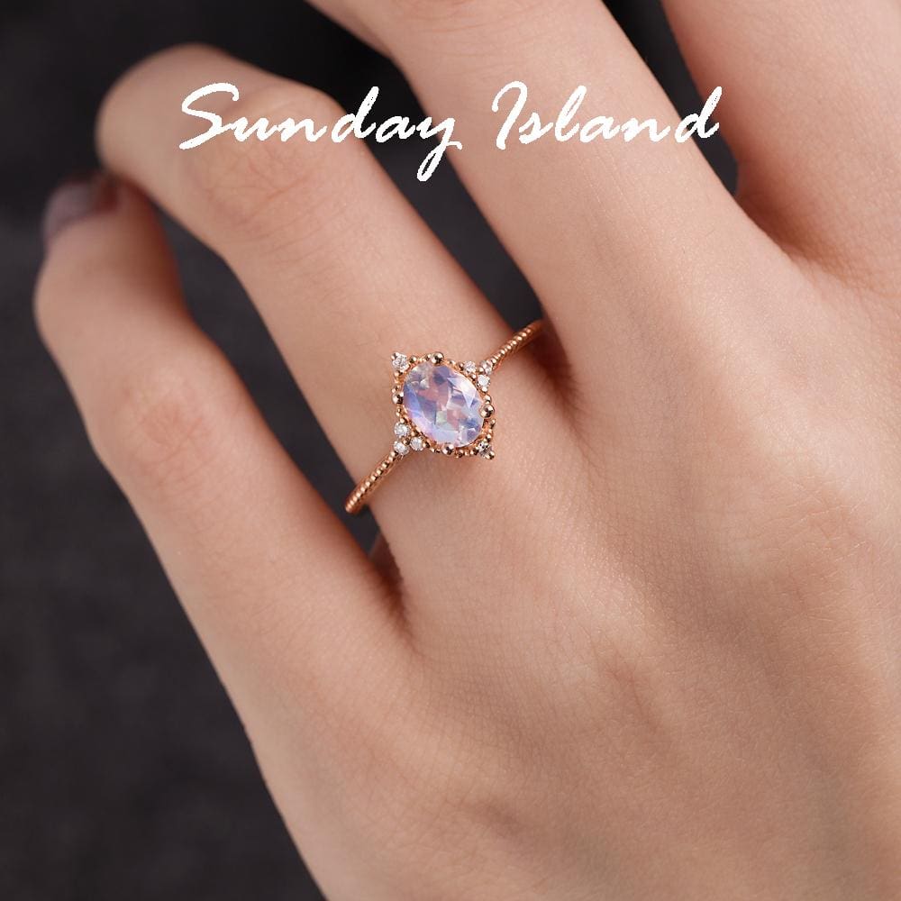 Oval Moonstone Ring - Lia - Image 5