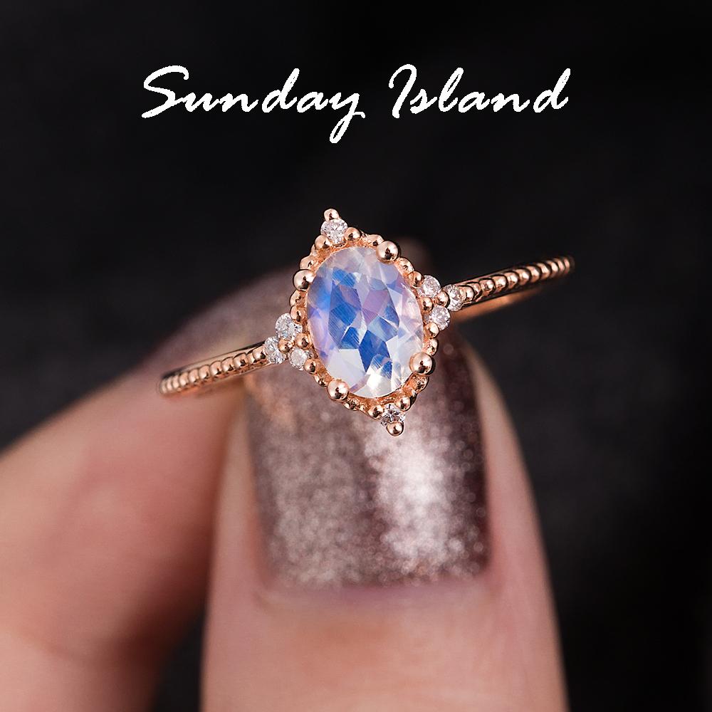 Oval Moonstone Ring - Lia - Image 4