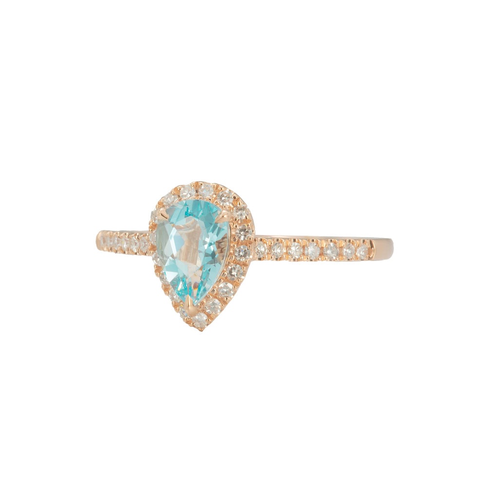 Pearcut Halo Aquamarine Ring – Astrid - Image 2