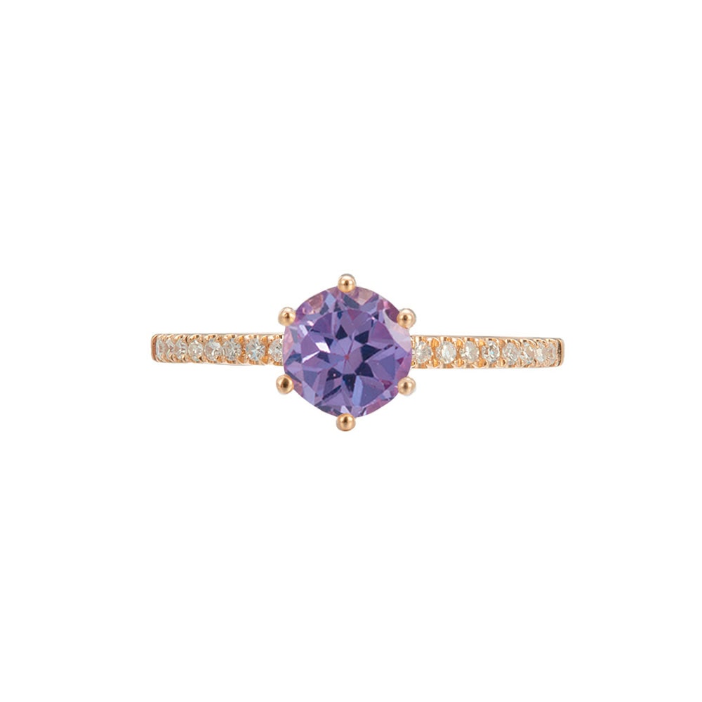 Round Cut Alexandrite Engagement Ring - Addison
