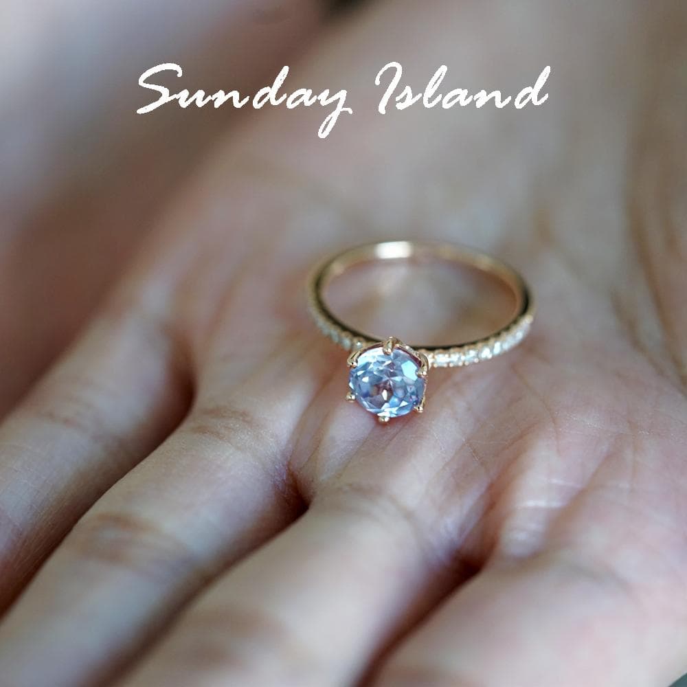 Round Cut Alexandrite Engagement Ring - Addison - Image 3