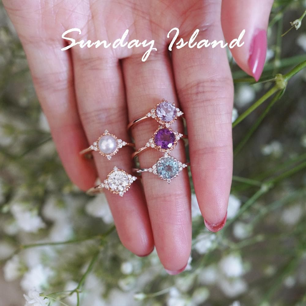 Round Cut Alexandrite Engagement Ring – Alina - Image 3