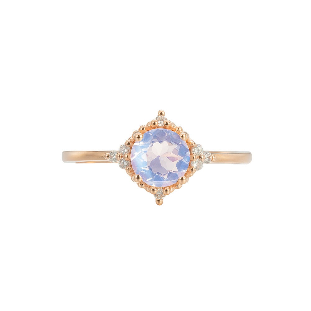 Round Cut Moonstone Engagement Ring – Jocelyn