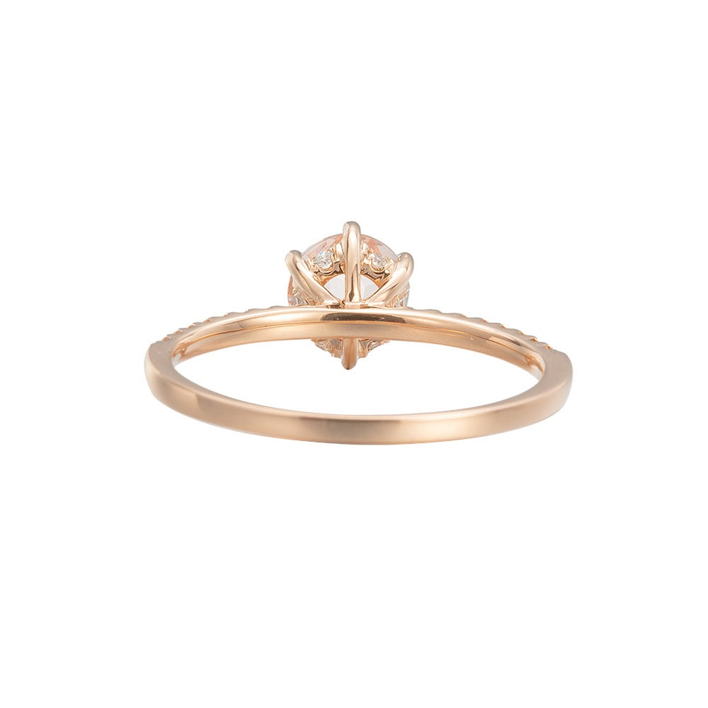 Round Cut Morganite Engagement Ring - Lillian - Image 3
