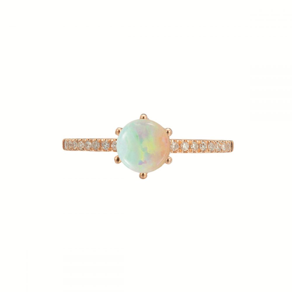 Round Cut Opal Engagement Ring - Ariana