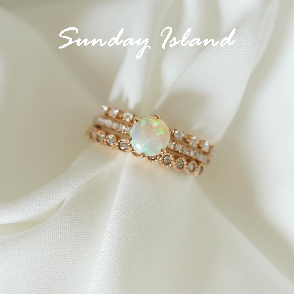 Round Cut Opal Engagement Ring - Ariana - Image 2