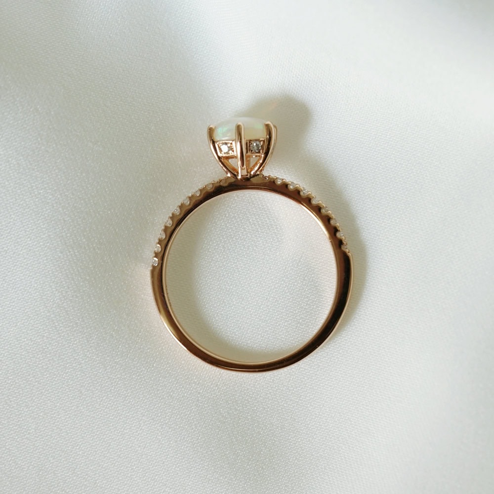 Round Cut Opal Engagement Ring - Ariana - Image 6