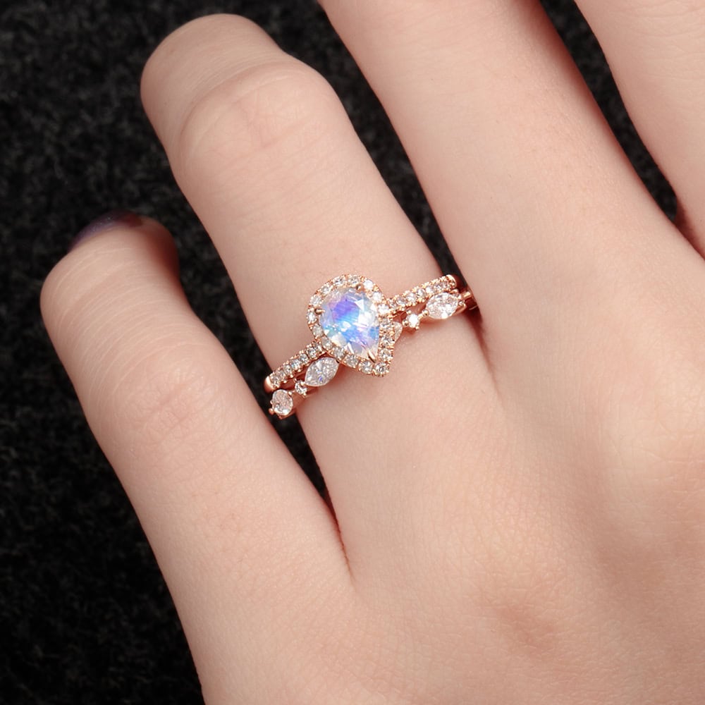 Pearcut Halo Moonstone Ring – Shiloh - Image 5