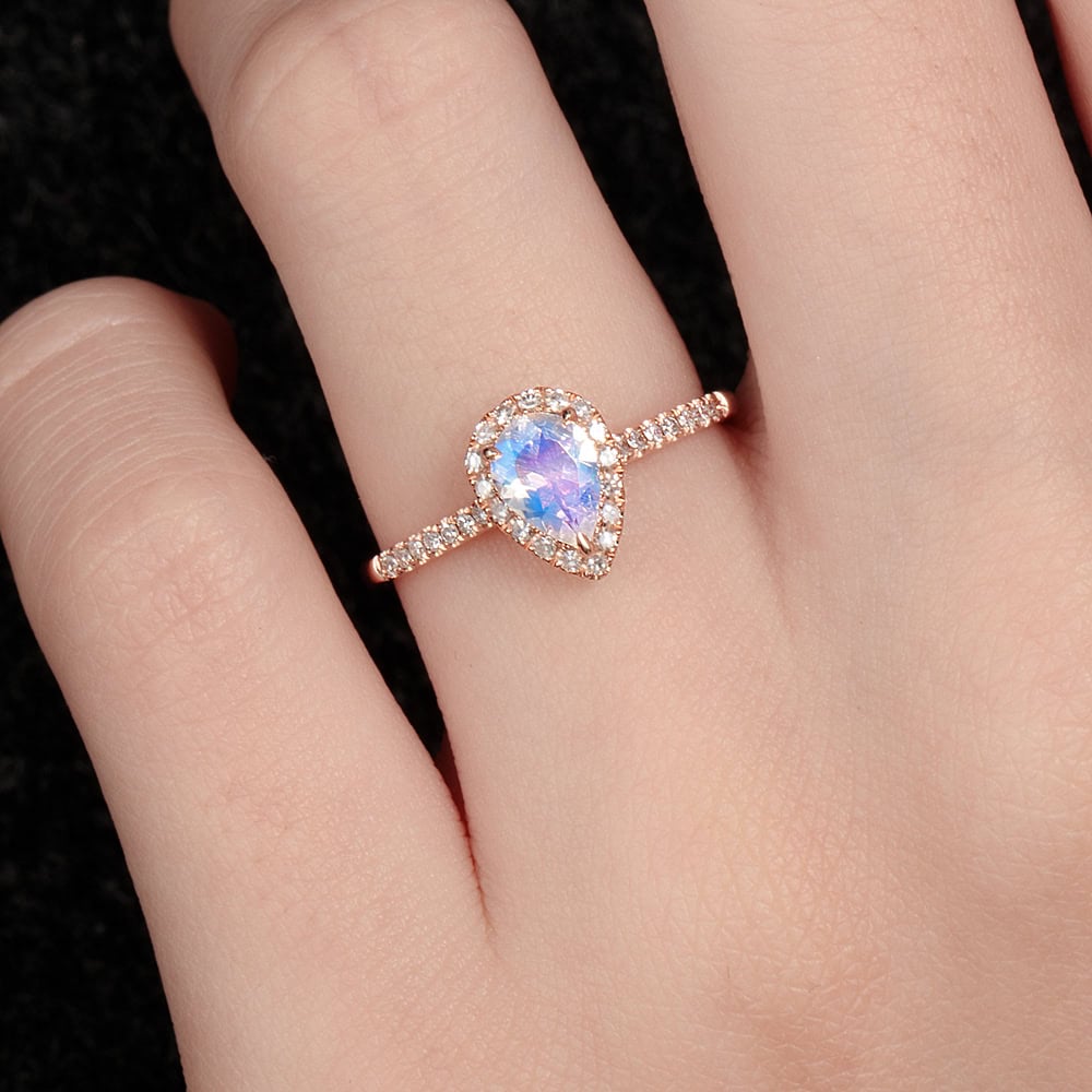 Pearcut Halo Moonstone Ring – Shiloh - Image 4