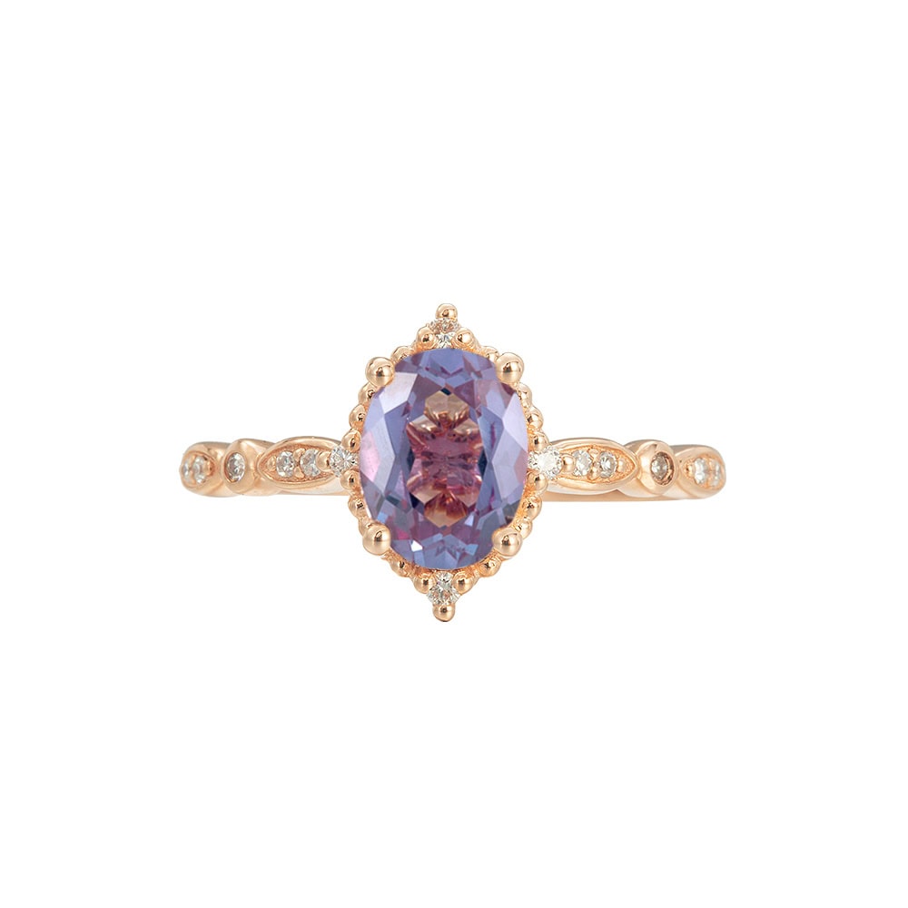 Vintage Oval Alexandrite Engagement Ring - Minerva