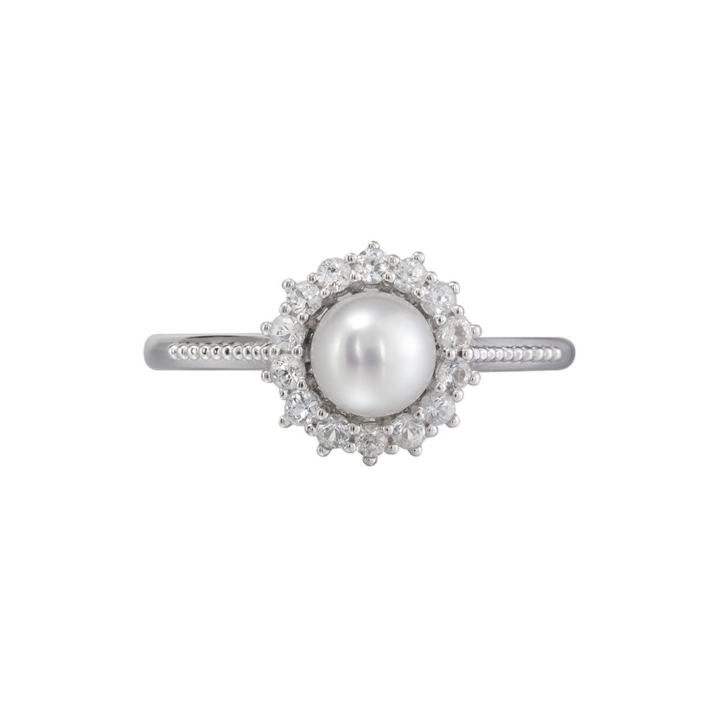 Akoya Pearl Halo Ring - Yua