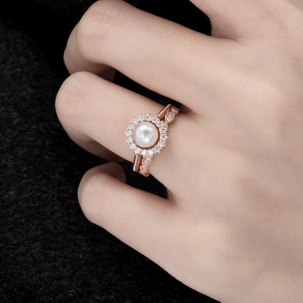 Akoya Pearl Halo Ring - Yua - Image 4