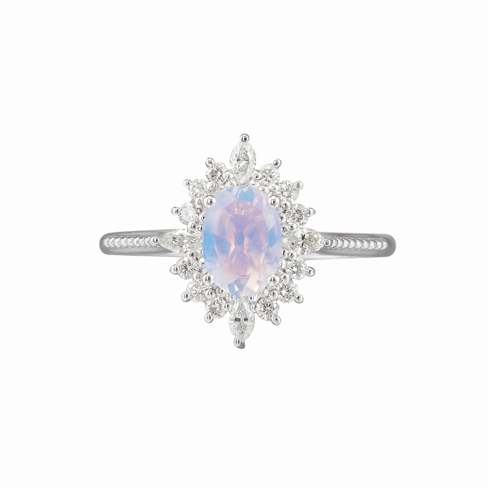 Art Deco Oval Monstone Ring - Melody