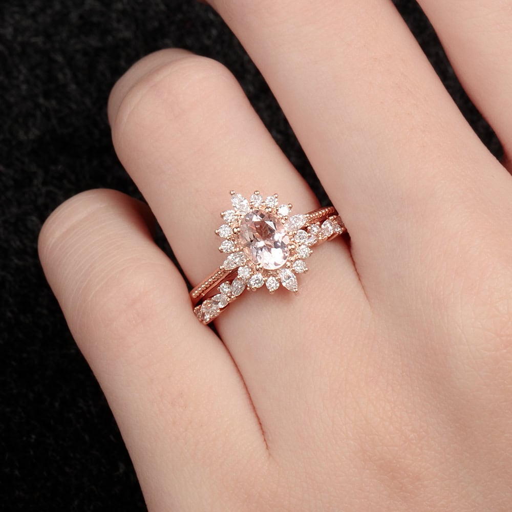 Art Deco Oval Moissanite Ring - Beatrice - Image 7