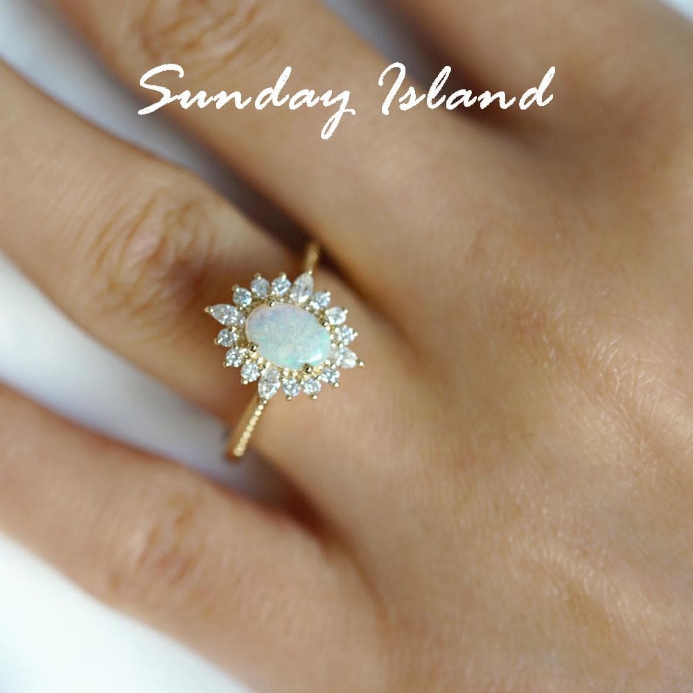 Art Deco Oval Opal Ring - Elizabeth - Image 5