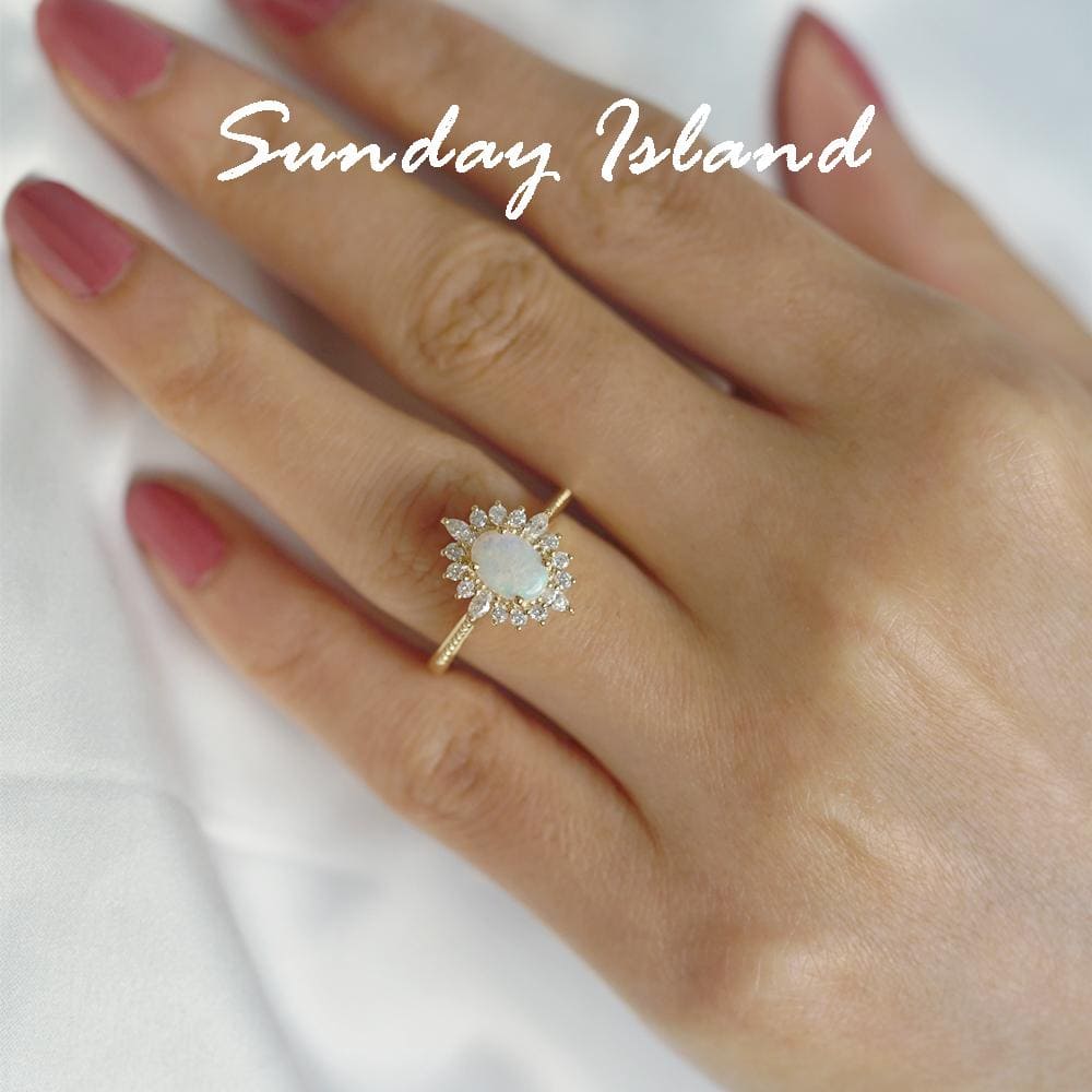 Art Deco Oval Opal Ring - Elizabeth - Image 3