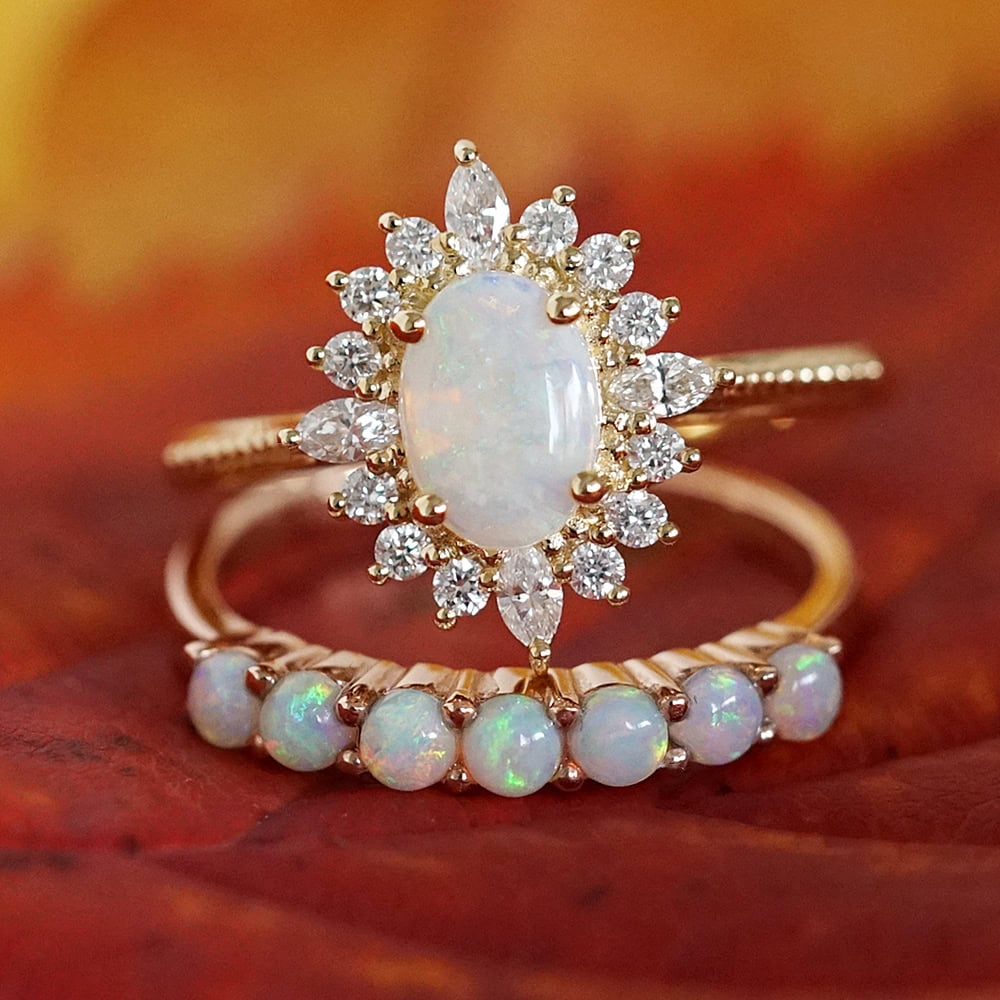 Art Deco Oval Opal Ring - Elizabeth - Image 2