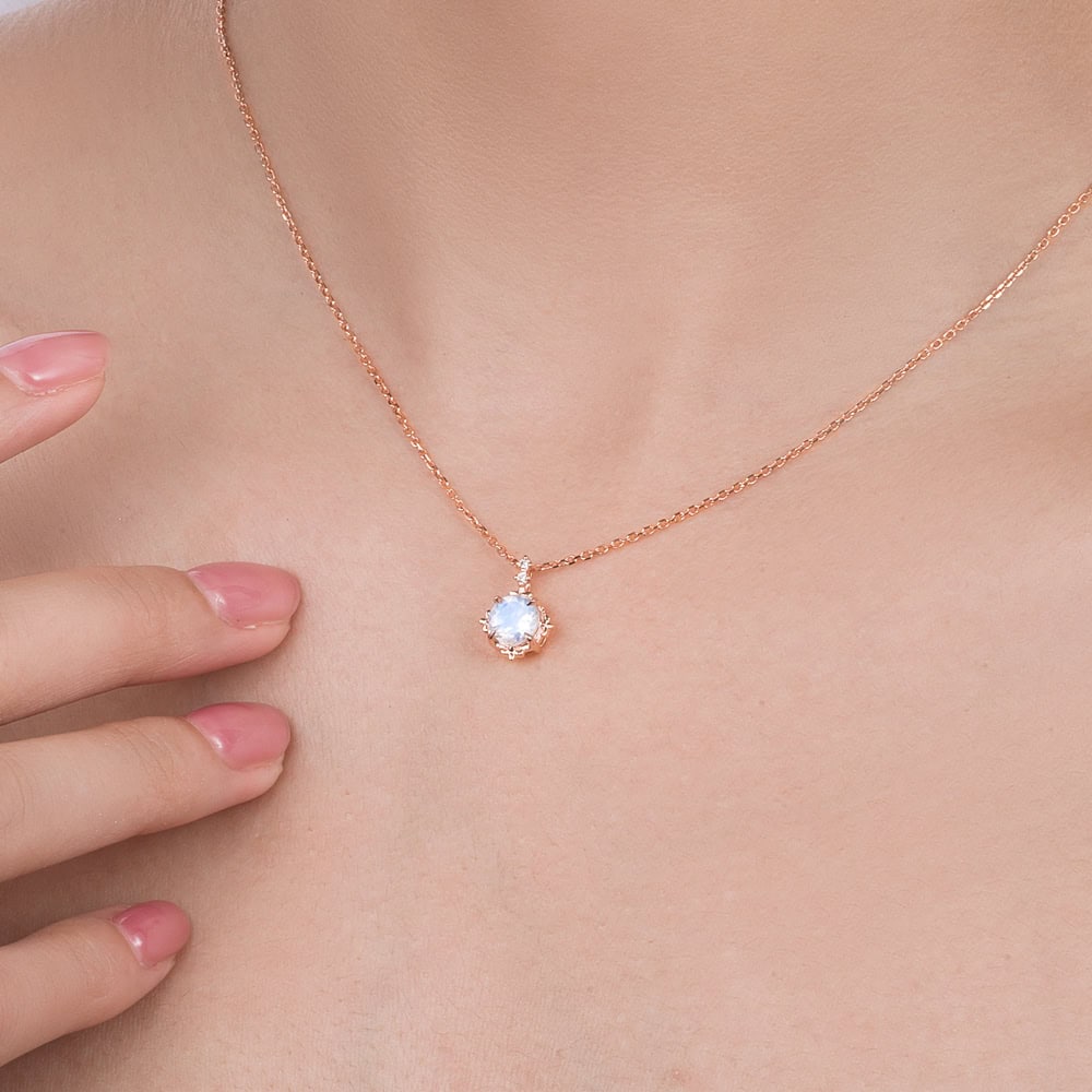 Blue Moonstone Necklace - Yvette - Image 3