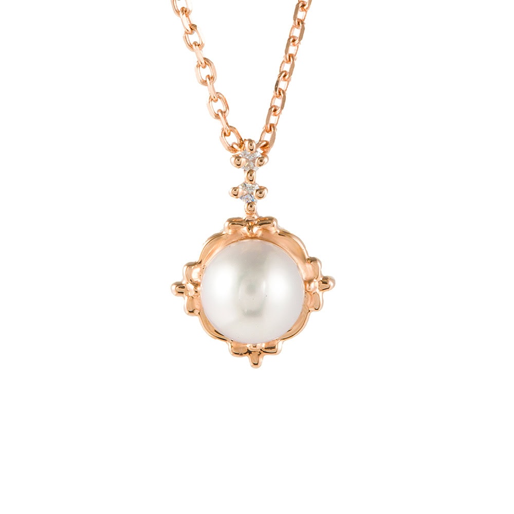 Diamond Akoya Pearl Necklace - Sora