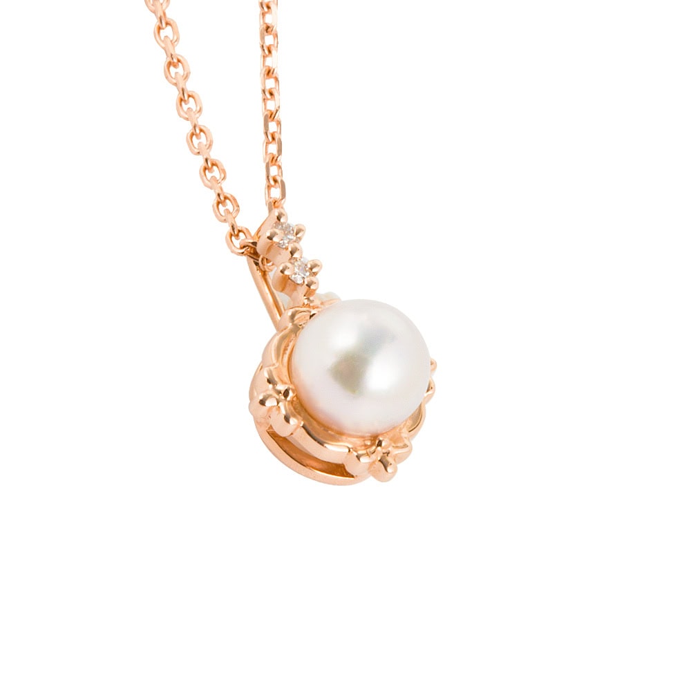 Diamond Akoya Pearl Necklace - Sora - Image 2